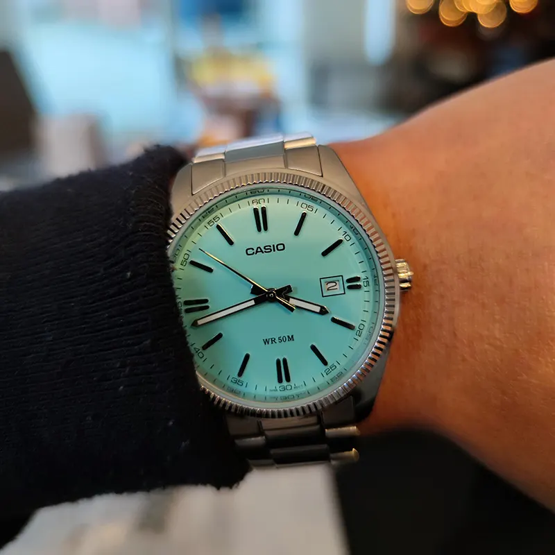 Casio Enticer Tiffani Dial Triple-fold Men's Watch- MTP-1302PD-2A2V